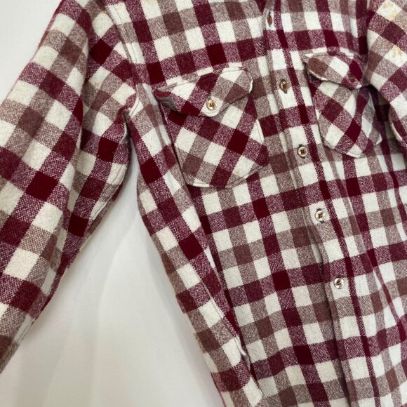 WOOLRICH VTG 70’s PLAID THICK WOOL BLEND LONG SLEEVE SHIRT MADE IN USA SZ M - Picture 10 of 16